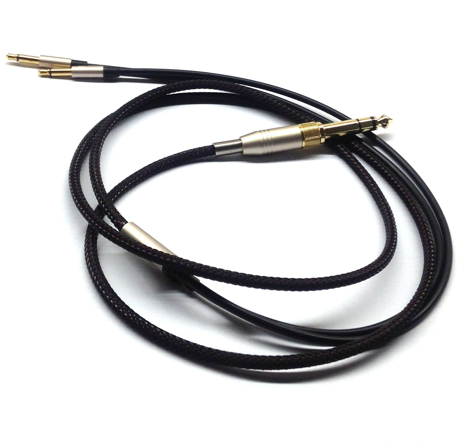 NewFantasia 交換用オーディオアップグレードケーブル Denon AH-D600 AH-D7200 AH-D7100 AH-D9200 AH-D5200 Meze 99 Classics Focal Elearヘッドフォン対応 ブラック 1.2m|