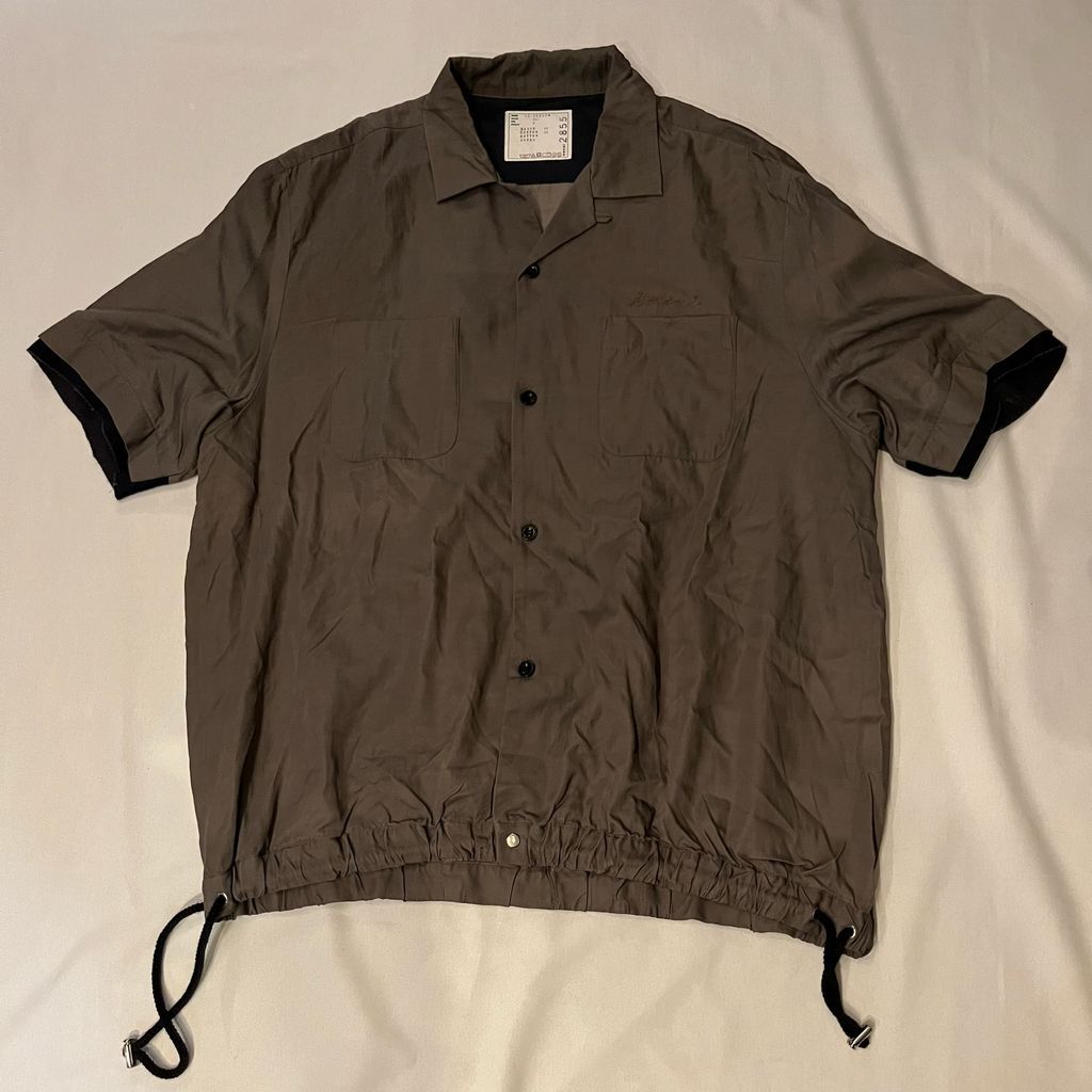 Sacai サカイ 22SS Bowling Shirt シャツ 22-02855M グレー系