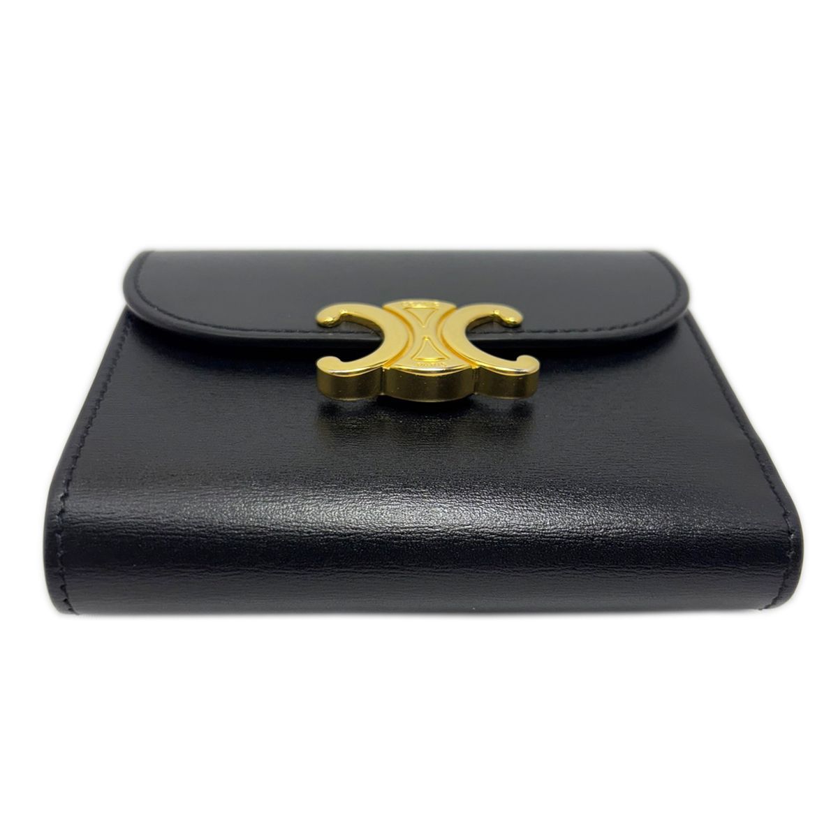 中古】 セリーヌ 三つ折り財布 トリオンフ コンパクト スモール  