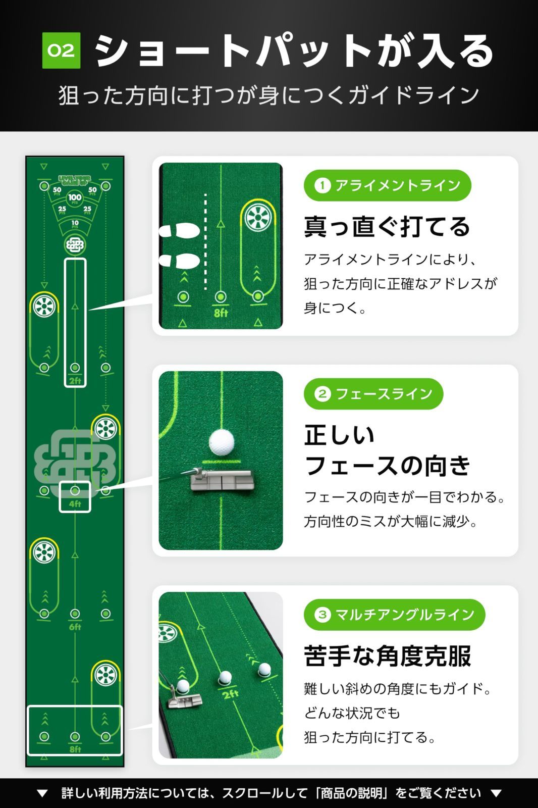 全英覇者コーチ監修x高速グリーンx距離感x方向性xインパクト向上x3mxガイドブック付き