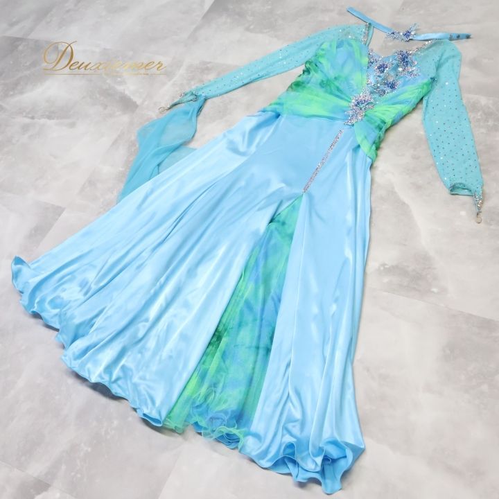 鮮やか青色ドレス 社交ダンス（セキネ） 社交ダンス 衣装 セキネ SEKINE スタンダード ドレス スタンダード