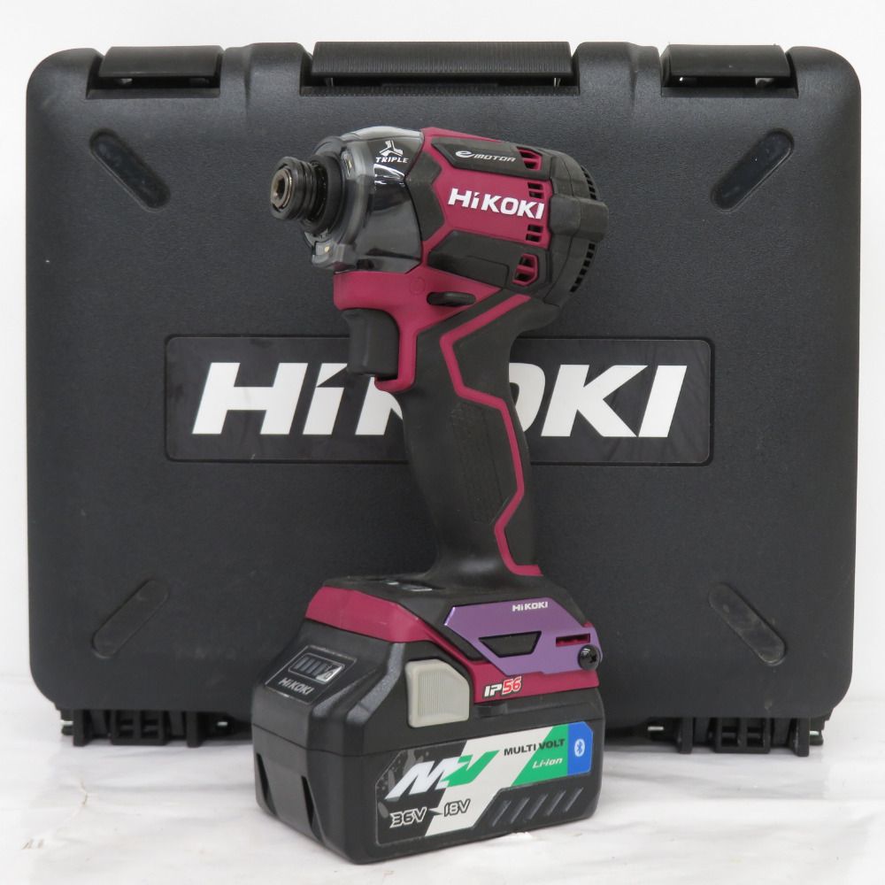 HiKOKI マルチボルト36V コードレスインパクトドライバ フレアレッド ケース・充電器・バッテリ2個セット WH36DC(2XPRS) 中古美品
