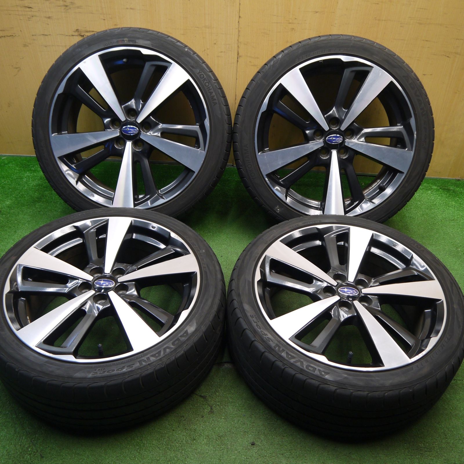 バリ溝 8.5分 スバル インプレッサ スポーツ 純正 225|40R18 ヨコハマ アドバン スポーツ V105 18インチ PCD100|5H 5043005Hノ