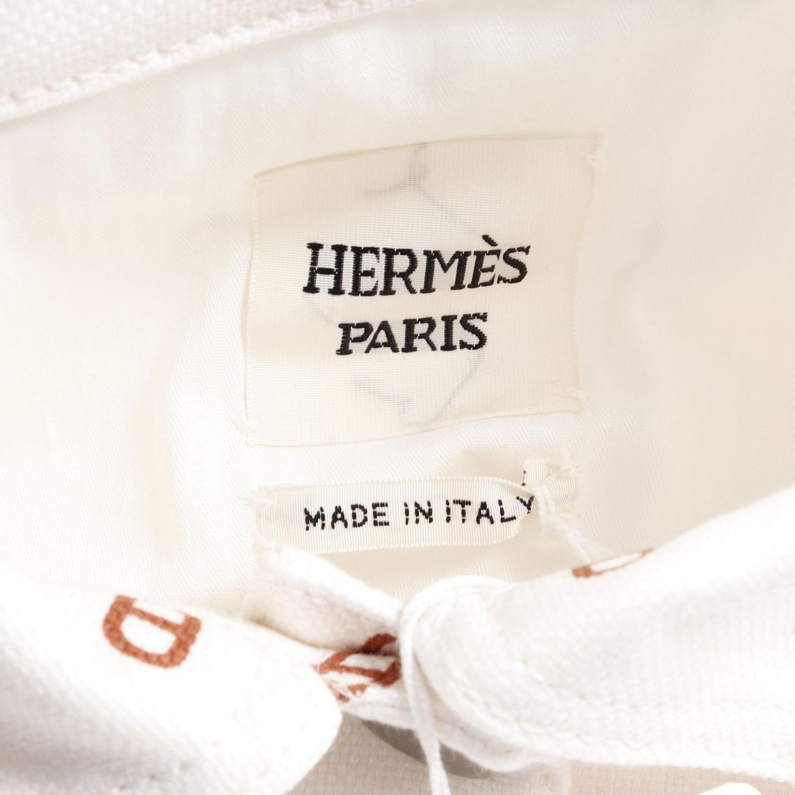 【可愛いシェーヌダンクル総柄 /白系】HERMES デニムジャケット シェーヌダンクル セリエボタン デニムジャケット コットン オフ