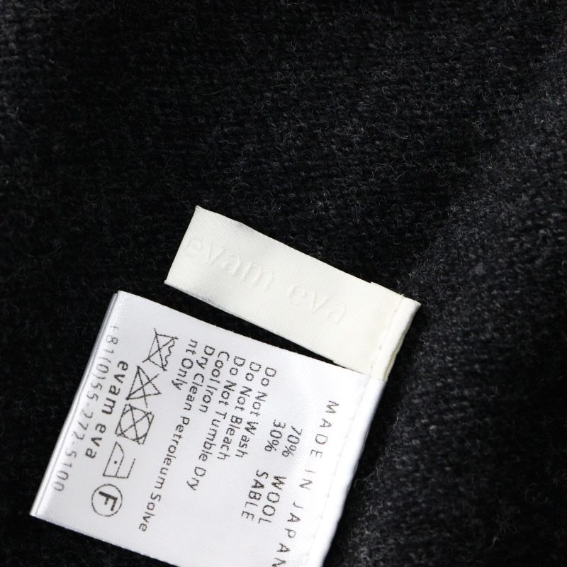 2024AW エヴァムエヴァ evam eva ウールセーブルニットポンチョ F/ダークグレー タートルネック プルオーバー セーター【2400014405897】 evam eva - 2024AW エヴァムエヴァ evam eva ウールセーブル