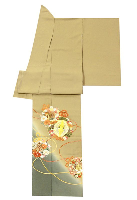 記念感謝祭 仕立無料 京都工芸手描き美術本加工友禅本金特撰色留袖 祝慶長向鶴花丸王朝文 10012400