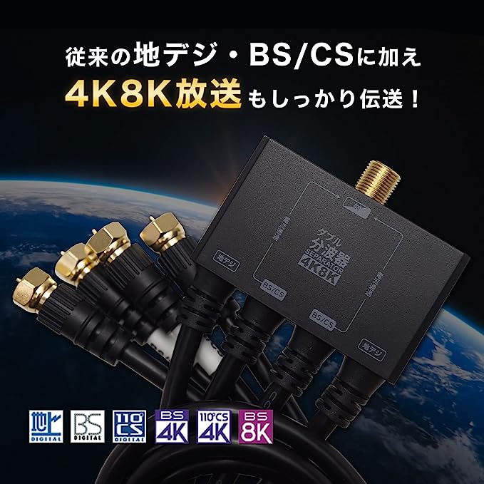 アンテナ混合分波器4K8K放送BS CS 地デジ CATV 対応