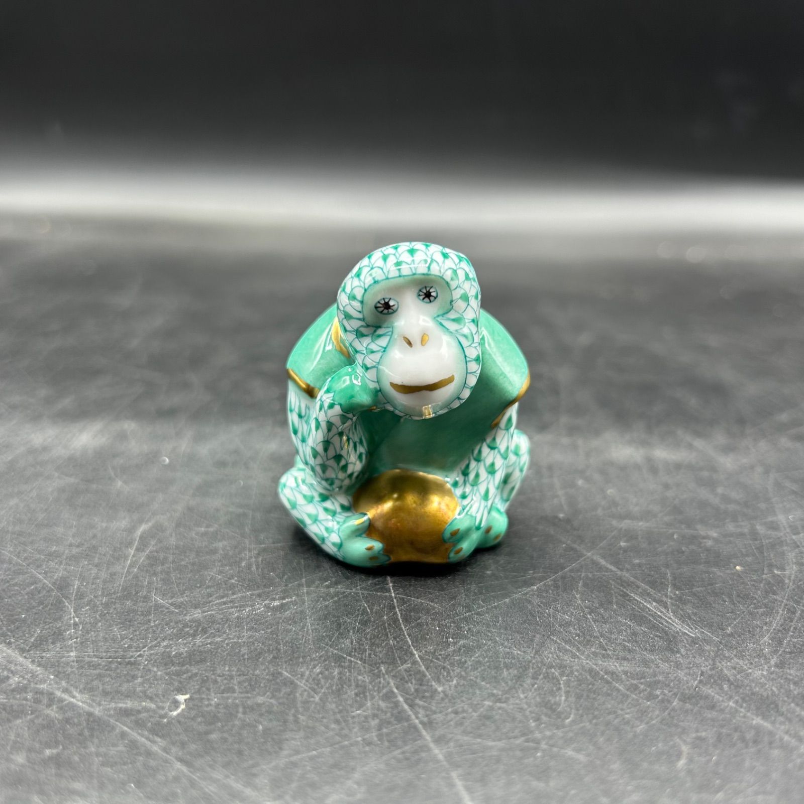 2個セット ヘレンド HEREND 干支 フィギュリン 置き物 馬 申 陶器