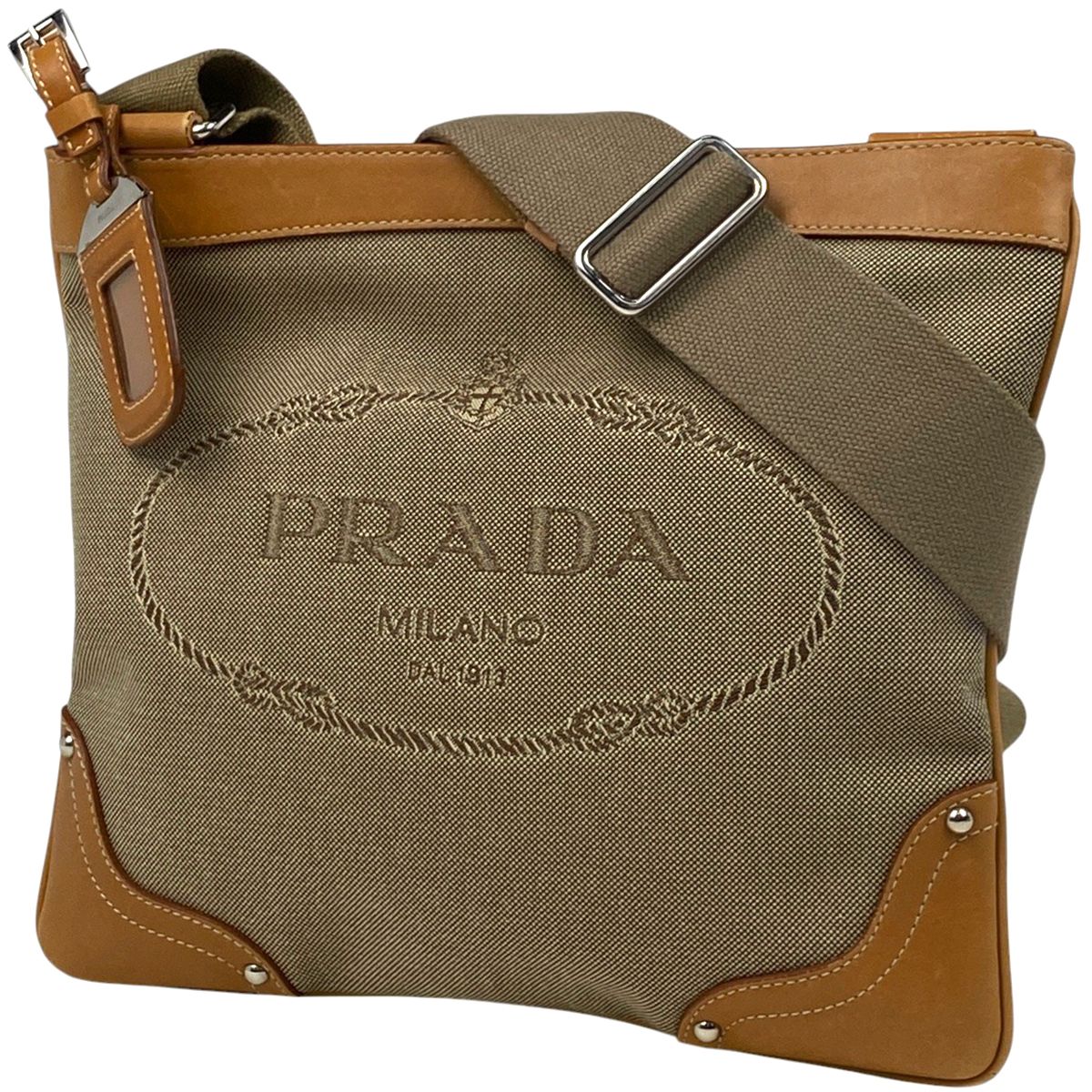 プラダ PRADA ロゴ ショルダーバッグ 斜め掛け ジャガード ショルダー 