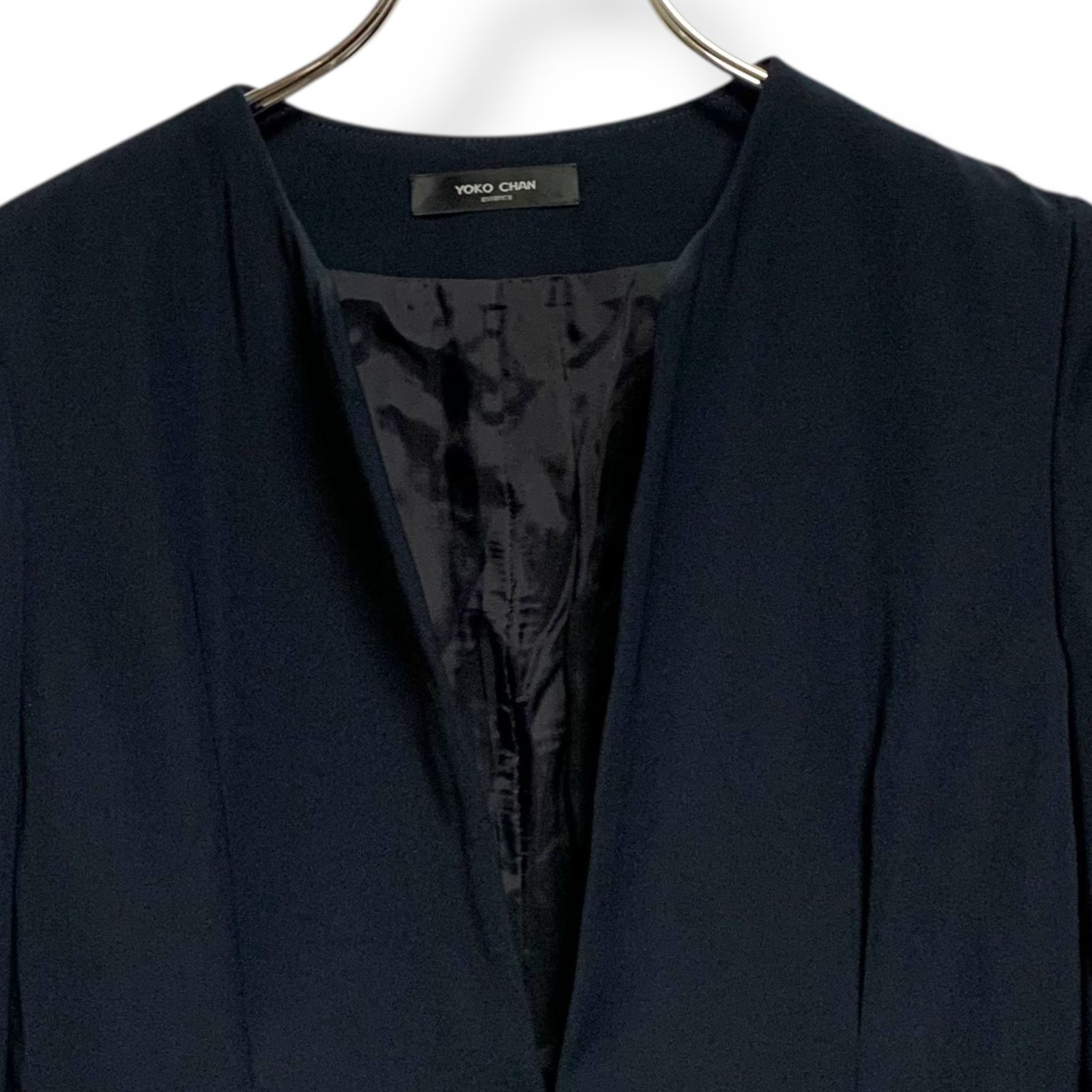 YOKO CHAN ヨーコチャン ブラック ノーカラージャケット ショート丈