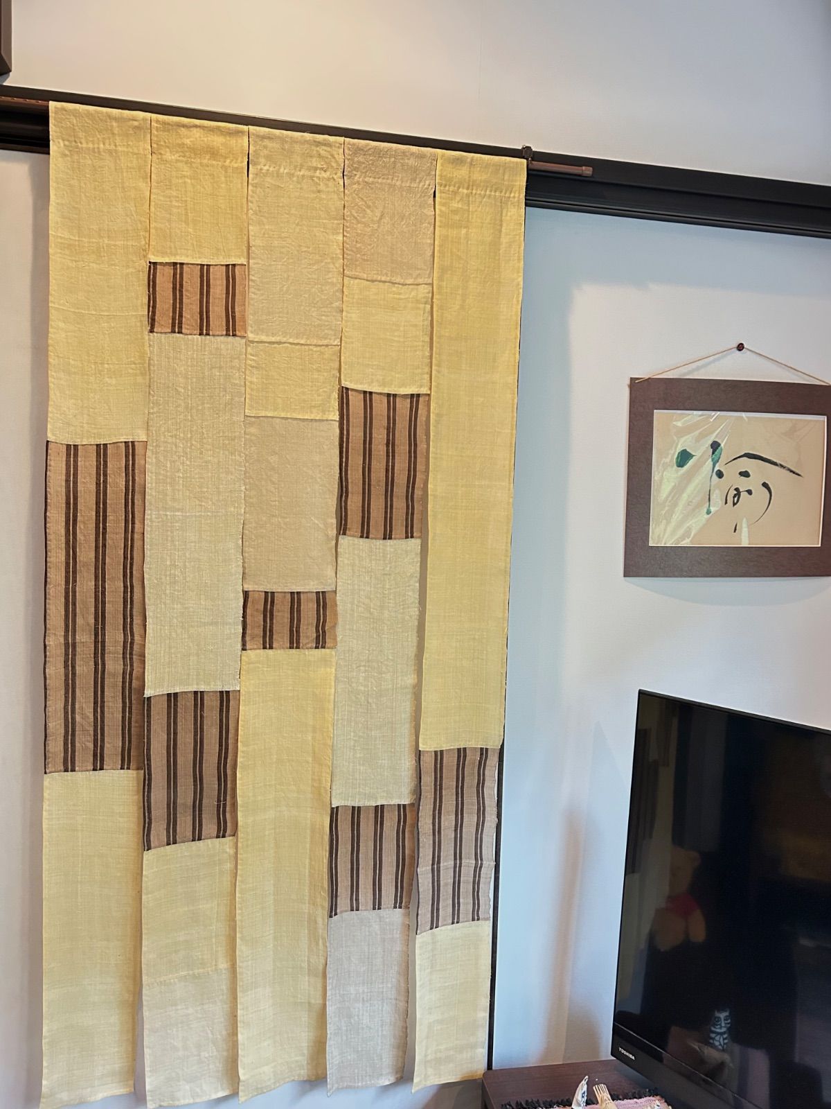 古布　絣の暖簾　ハンドメイド imgrc0095134641.jpg