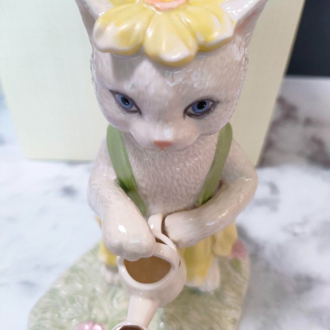 大きなサイズ レノックス ジュエリー 猫 陶器 置物 キャット 24K