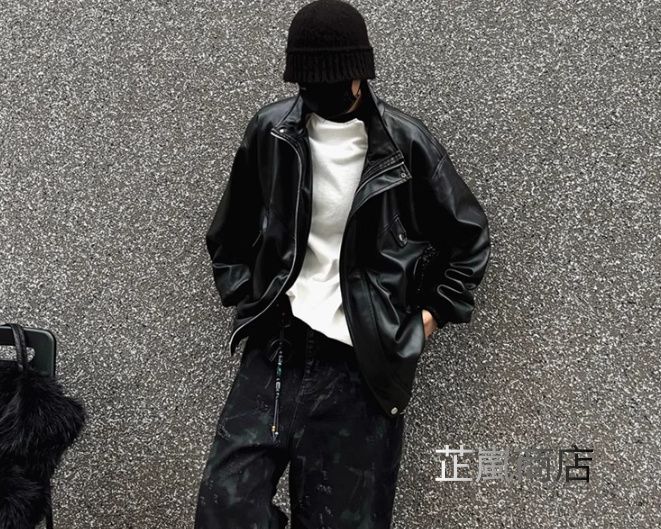 フライトジャケット爆撃街機関車ムートン柄コート男秋冬潮札厚め