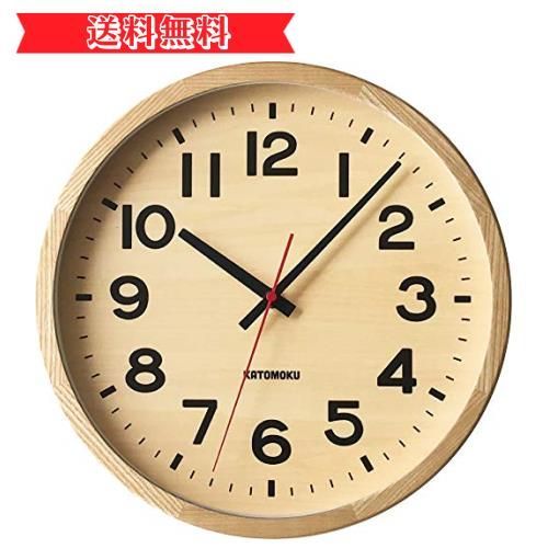 happy-shops電波時計 KATOMOKU Muku Clock 15 ナチュラル 電波時計 連続秒針 km-107NARC φ306mm (電波時計)