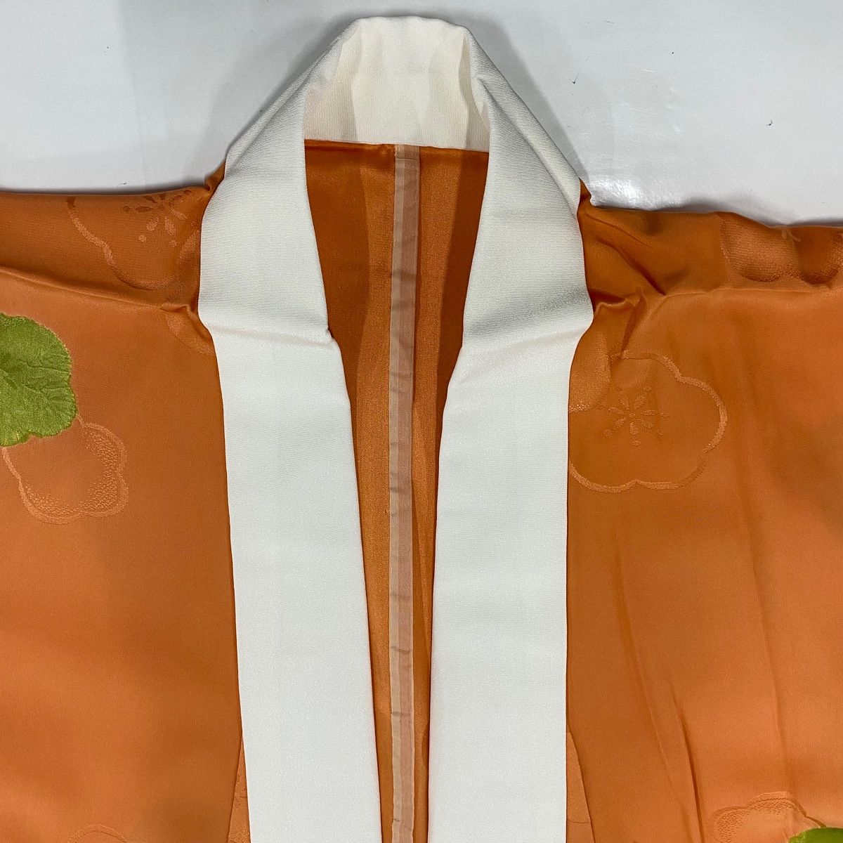 バイセル 着物 美品 名品 長襦袢 オレンジ 干支 正絹 身丈116cm 裄丈63cm ☆☆☆☆ 長襦袢 身丈130cm 裄丈67.5cm L 梅 地紋 絞り オレンジ 正絹 美品 名品