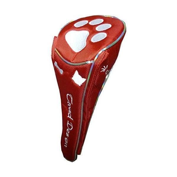 ゴルフ ヘッドカバー ユーティリティー用 肉球 マグネット式 (レッド， ユーティリティー用)