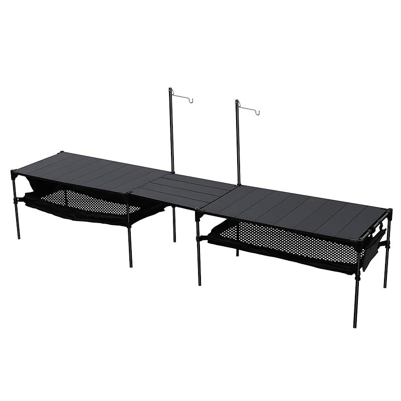 DesertFox キャンプ テーブル アウトドア ロールテーブル コンパクト 折りたたみ式 軽量 無限拡大 連結 ハイキング BBQ PZ XX-Large 0