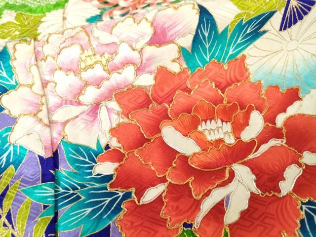 平和屋着物○豪華振袖 刺繍 舞花文 金彩 金銀糸 正絹 逸品 AAAX0107np