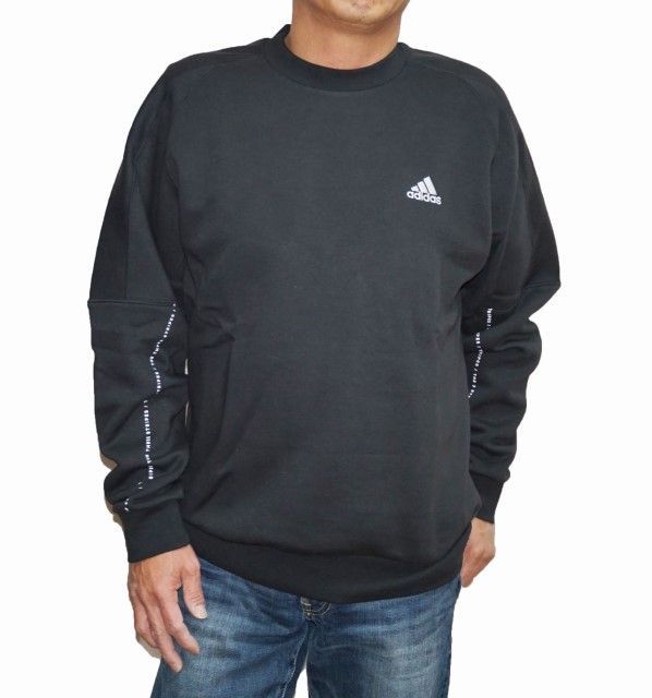 メンズ　アディダス　裏起毛　トレーナー　スウェット　ブラック アディダス パーカー トップス プルオーバー スウェット 裏起毛