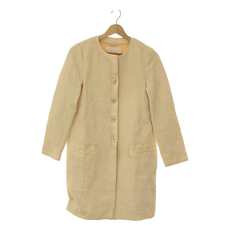 美品⭐︎Chloe クロエ　ジャケット　ノーカラージャケット　ウール　シルク Chloe / クロエ | シルク切替 ノーカラー ジャケット | 34