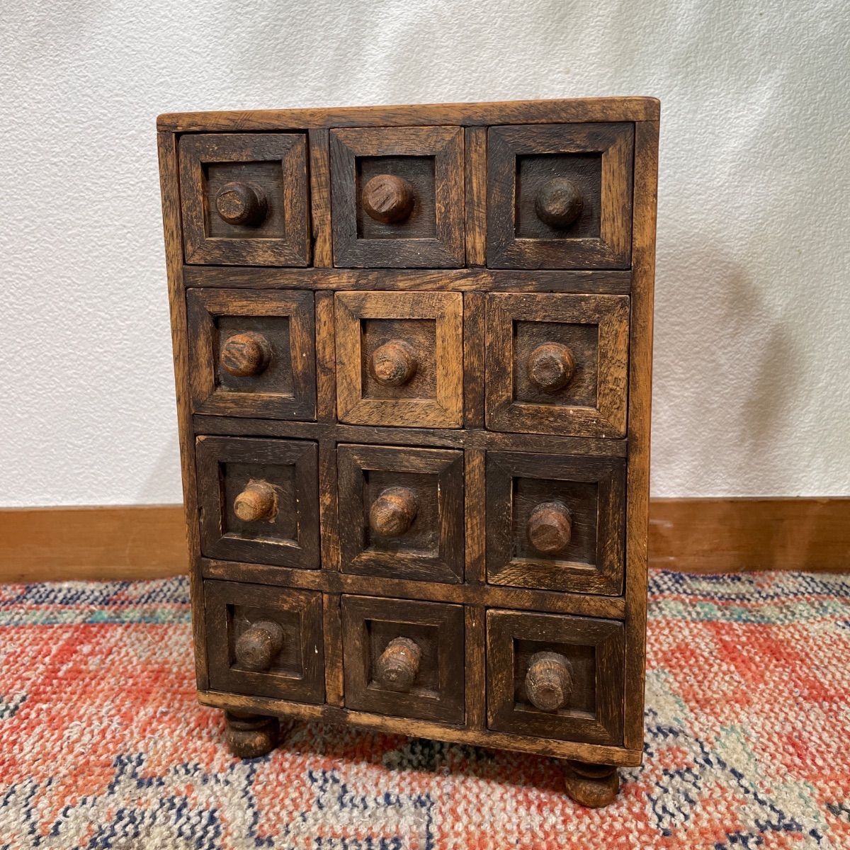 アンティーク 古家具 古道具 木製 キャビネット 4段 引き出し チェスト