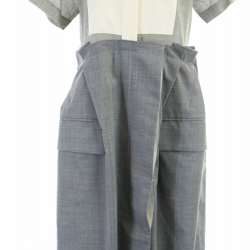 サカイ sacai 21SS Suiting Dress ドッキングデザインシャツワンピース