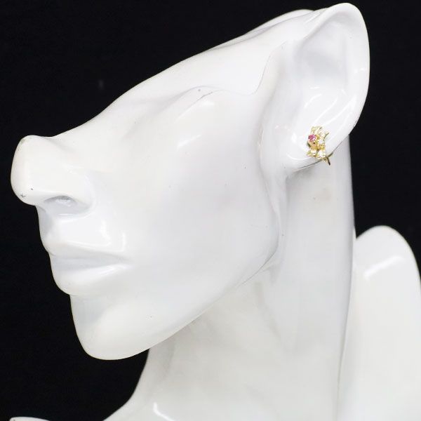 田崎真珠 K18YG ルビー ダイヤモンド イヤリング 0.04ct リボン - メルカリ 