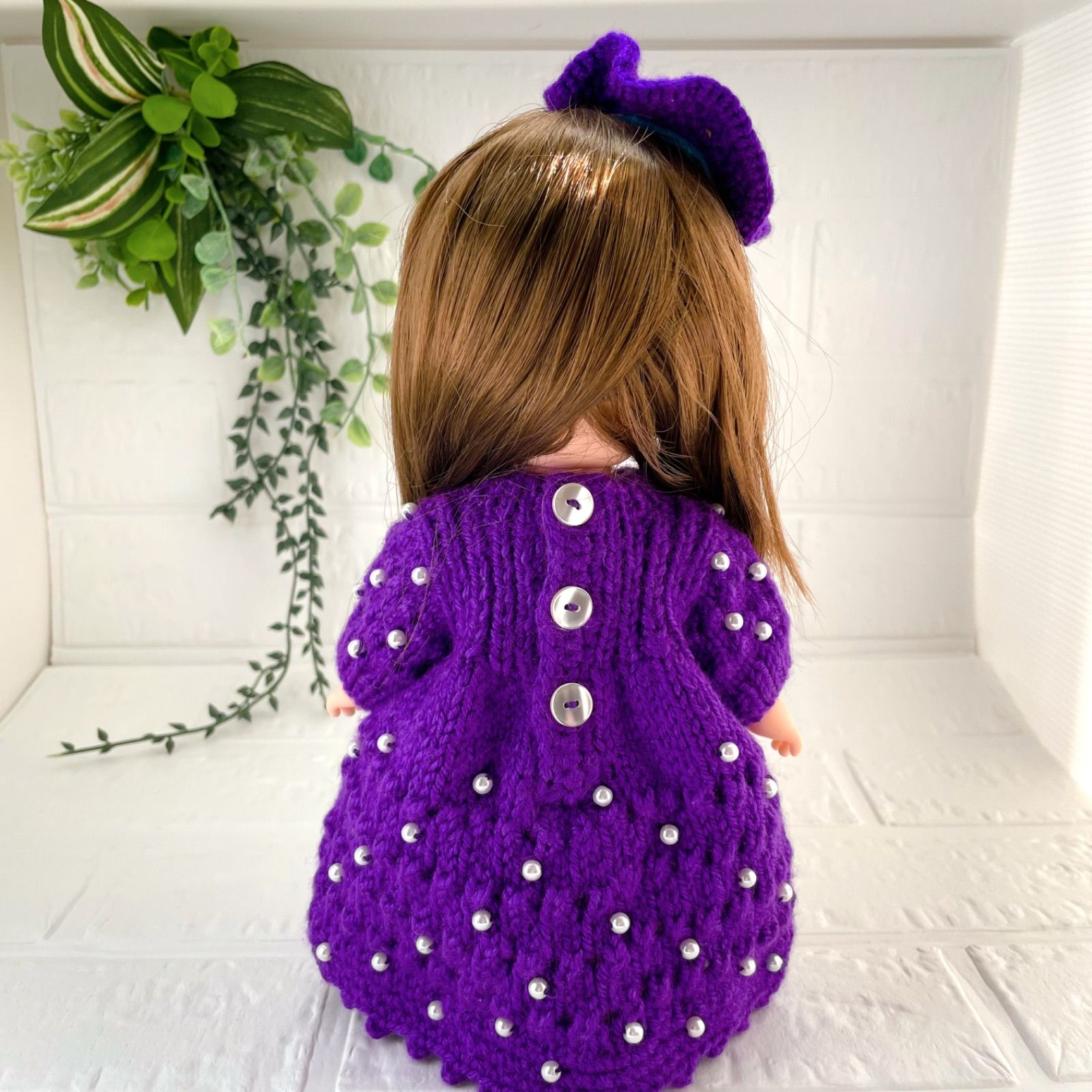 メルちゃんの服☆ソランちゃんの服☆ベージュと紫のエプロンドレスセット☆２セット 52dd535b4342bbe75c73ef61563064