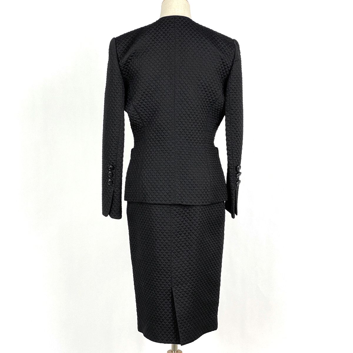 Christian Dior✨極美品　スカートセットアップ　ノーカラージャケット Christian Dior ディオールノーカラースカートセットアップスーツ