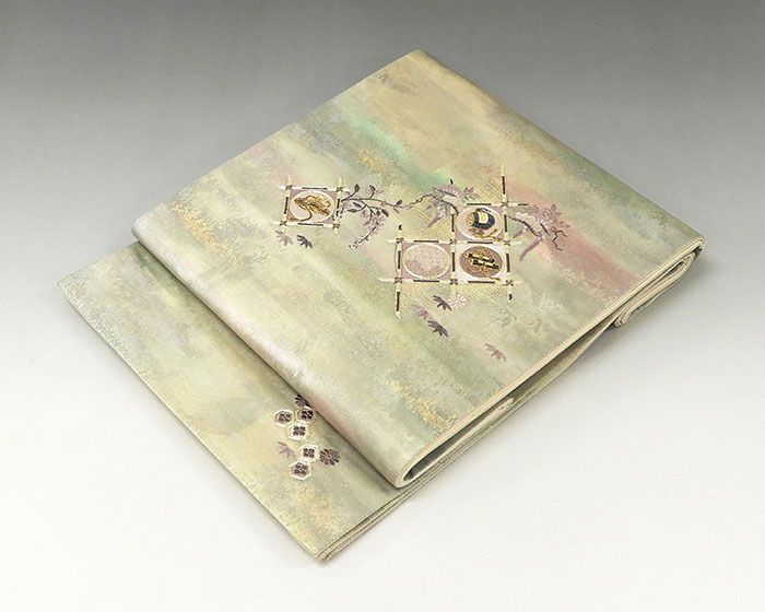 袋帯 正絹 宝飾螺鈿作家 甲斐泰造作 袋帯 良品 リサイクル 結婚式 入学式 卒業式 パーティー g0785 袋帯 正絹 宝飾螺鈿作家 甲斐泰造作 袋帯 良品 リサイクル 結婚式 入学