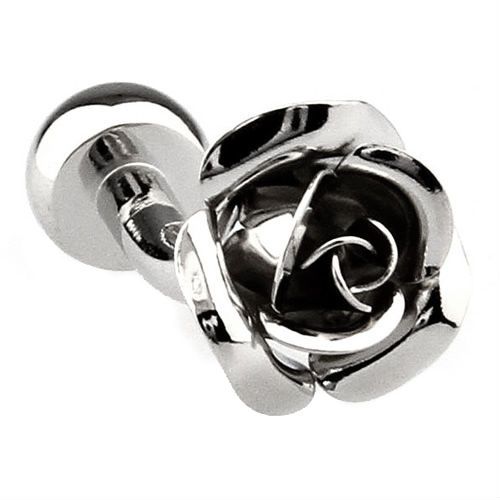 カフス カフスボタン ローズ シルバー カフリンクス