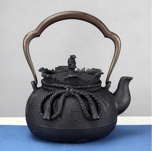 新入荷 茶壺 手彫り鉄壺 鉄やかん 鉄分補給 未塗装鉄器 茶道具 ♥ 1.2L