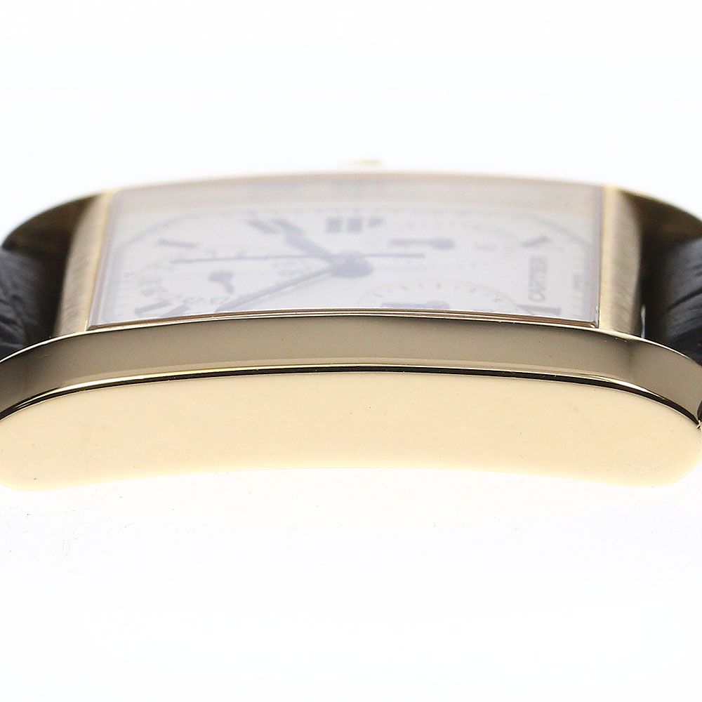 カルティエ CARTIER W5000556 タンクフランセーズLM クロノリフレックス K18YG クォーツ メンズ良品_715480