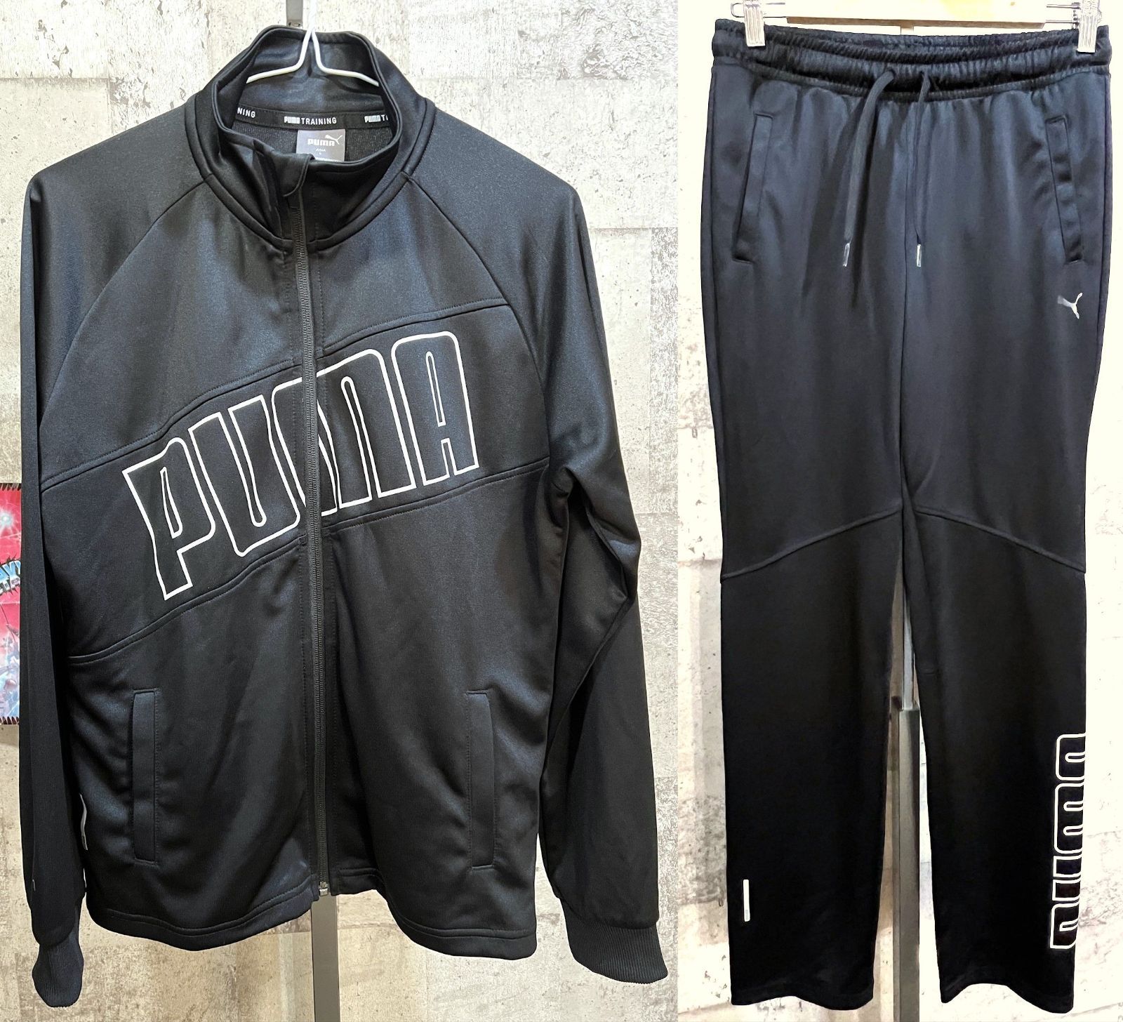 美品 プーマ ジャージ 上下セットアップ L メンズ PUMA 黒白