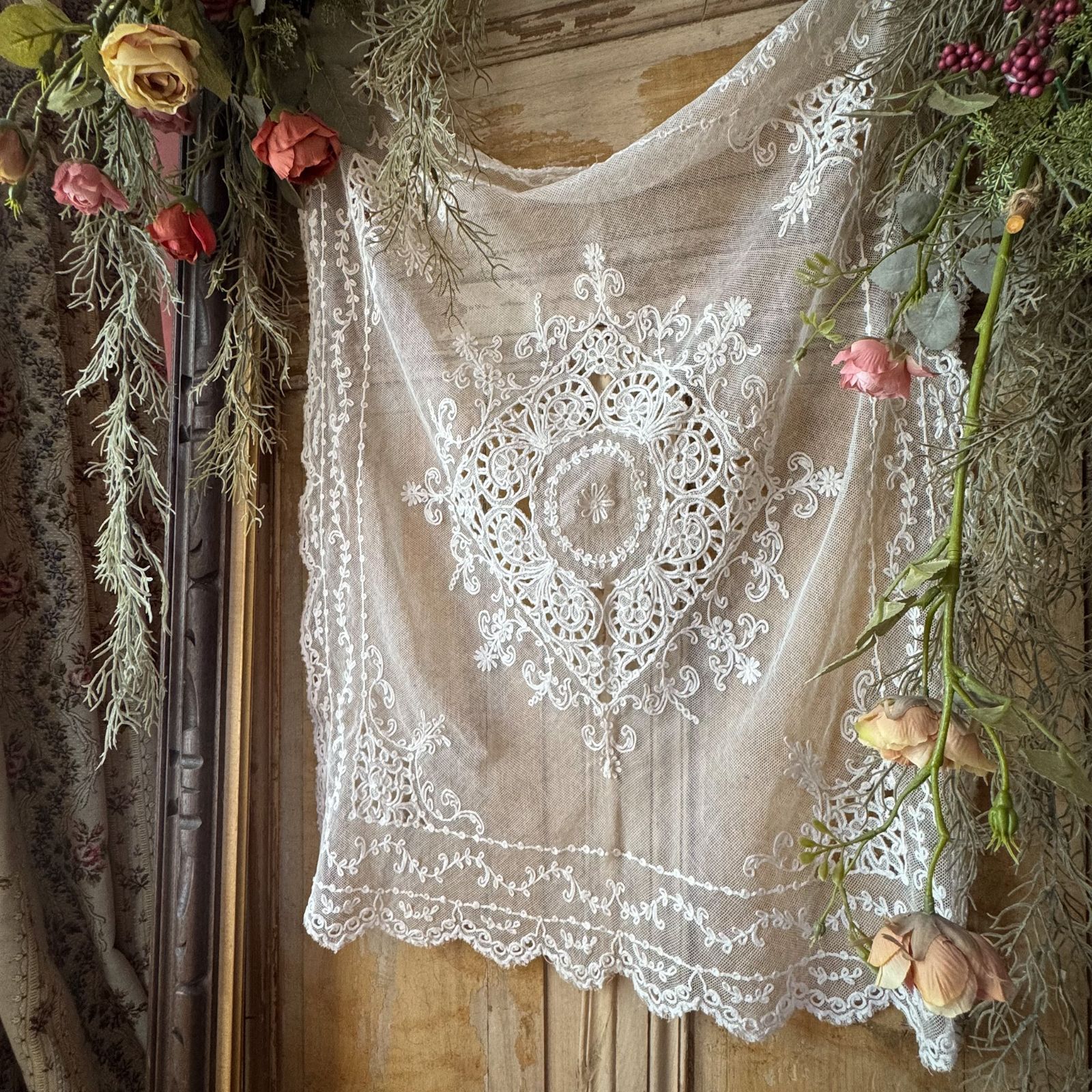 フランスアンティークレースカーテン フランスアンティークカーテン