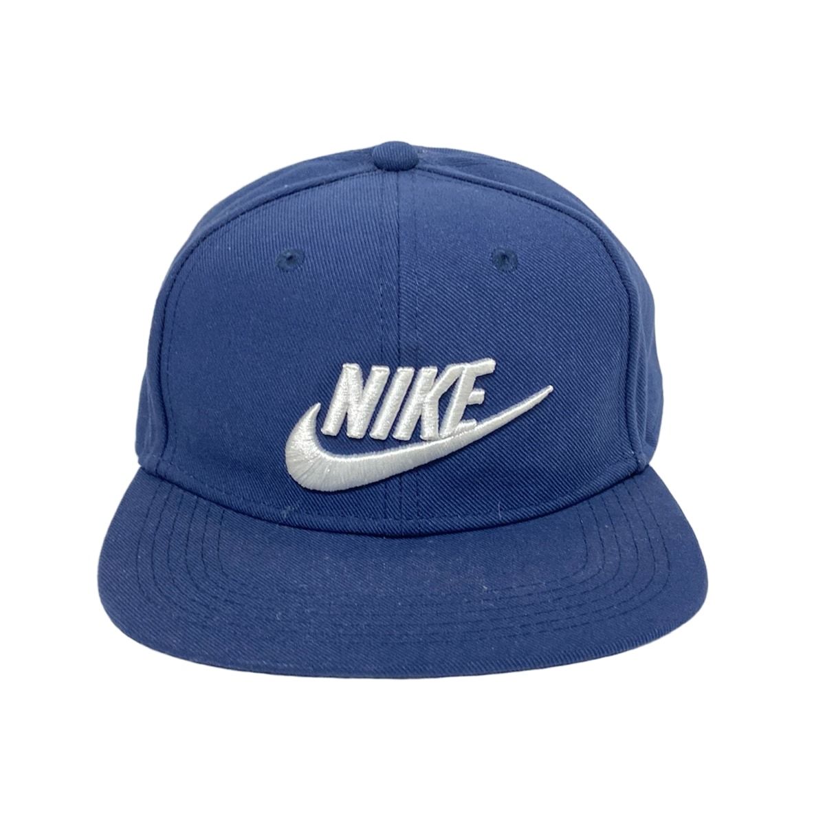 NIKE ナイキ キャップ - ネイビー×白 コットン