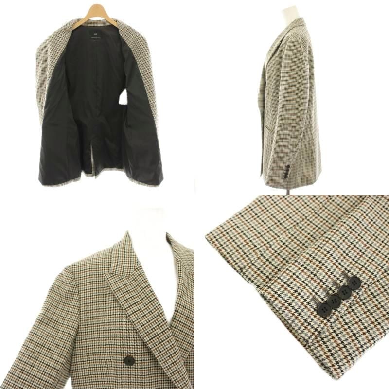 23区 オンワード樫山 23AW スーツ セットアップ 上下 ガンクラブチェックストレッチジャケット テーラードジャケット ダブル 40 ガンクラブチェックストレッチアンクルパンツ 44 白 ホワイト 茶 ブラウン YT MAAHADDERANG_COM