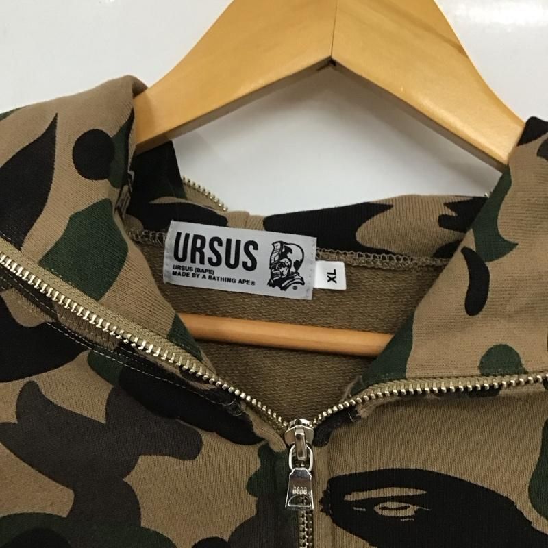 URSUS BAPE アーサスベイプ パーカー 長袖 ジップアップ - メルカリ