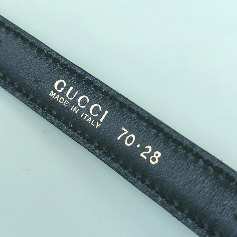 GUCCI グッチ Gロゴ エナメル ベルト ブラック 70.28 イタリア製