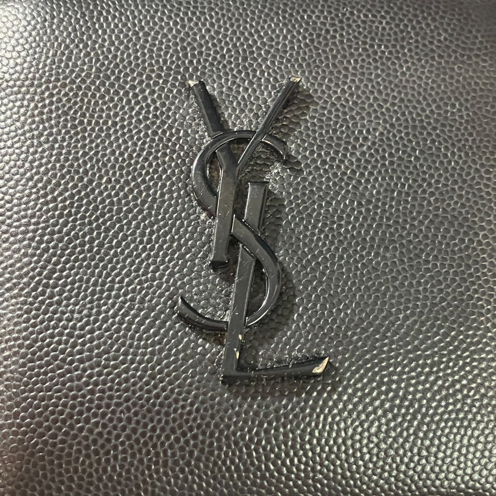 H✨極美品✨サンローラン　マネークリップ　二つ折り　キャビアスキン むつ85-081404】SAINT LAURENT 二つ折り財布 サンローラン