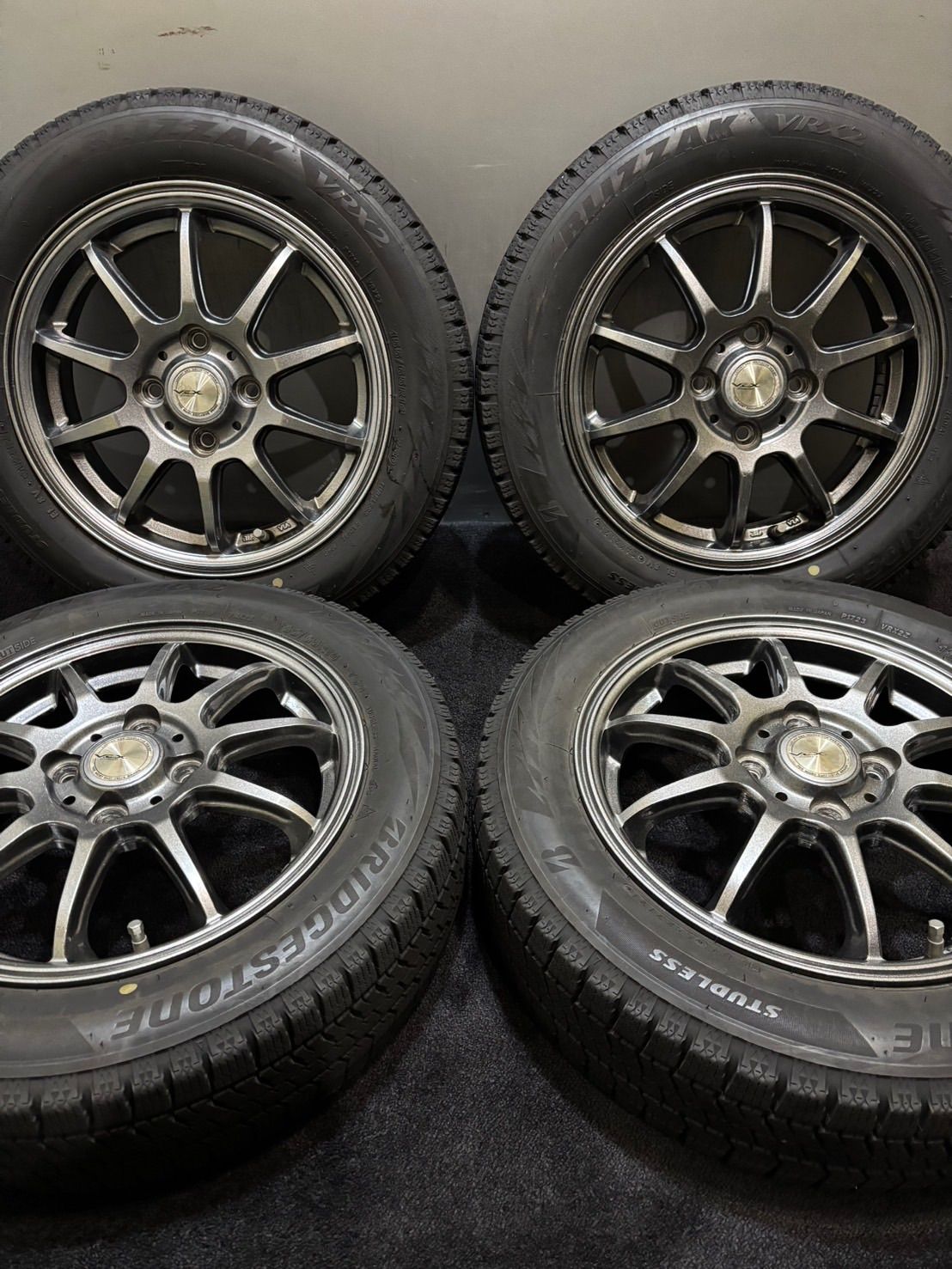 155|65R14 BRIDGESTONE|VRX2 21年製 V.E.X 14インチ 4.5J 45 100 4H スタッドレス 4本 N-BOX スペーシア タント 2-K430