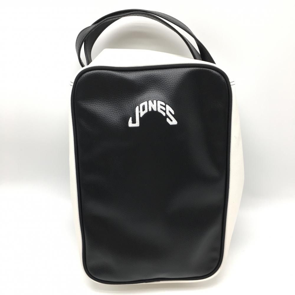 ジョーンズ シューズケース 黒×白 ロゴ刺しゅうゴルフ ジョーンズ ジョーンズ シューズケース 黒×白 ロゴ刺しゅうゴルフ