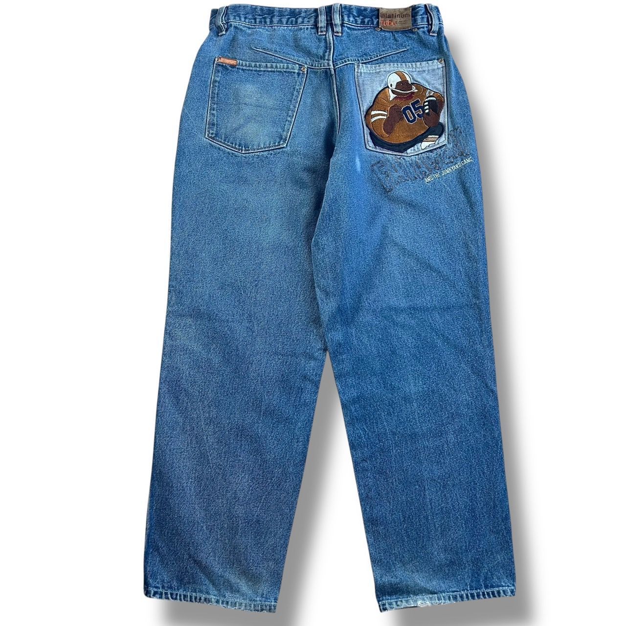 Platinum Fubu フブ ファットアルバート 刺繍 バギーデニム W34 Platinum Fubu フブ ファットアルバート 刺繍 バギーデニム W34