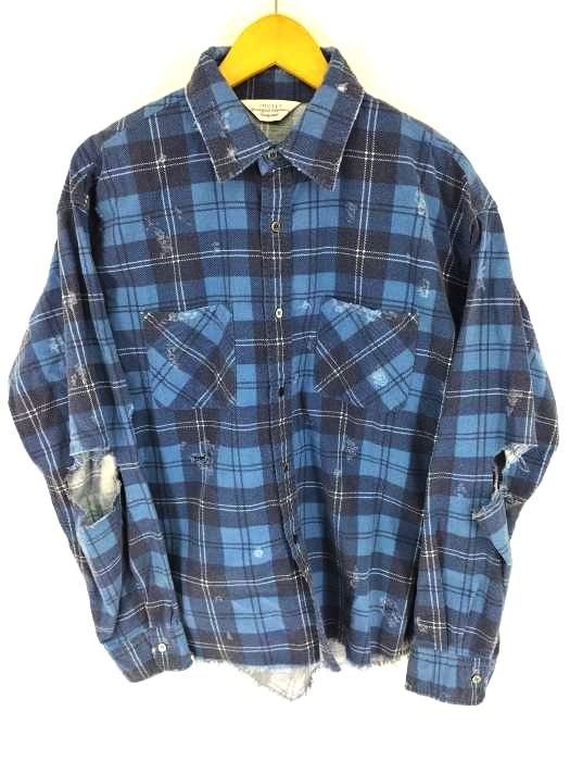 アンユーズド UNUSED damage check nel shirt メン - メルカリ