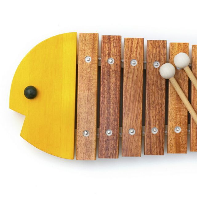  楽器玩具 知育玩具 1歳 木琴 BorneLund ボーネルンド 社 おさかなシロフォン 黄色 木のおもちゃ お おうち時間 子供 その他 メイキングトイ