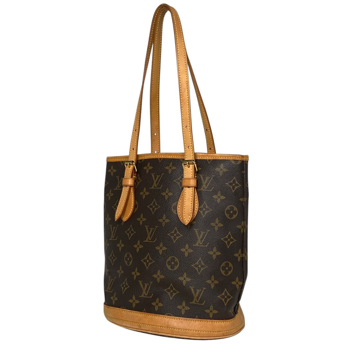 ルイ ヴィトン Louis Vuitton プチ バケット PM ショルダーバッグ バケツ型 トートバッグ モノグラム ブラウン M42238 レディース