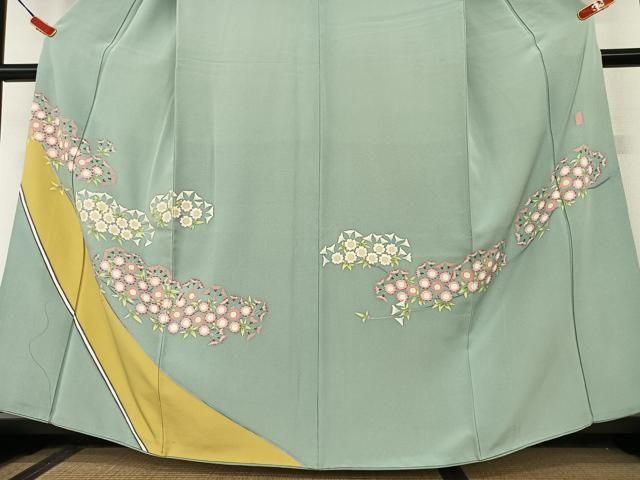 平和屋着物○本加賀友禅作家 木村喜博 訪問着 草花文 正絹 逸品  