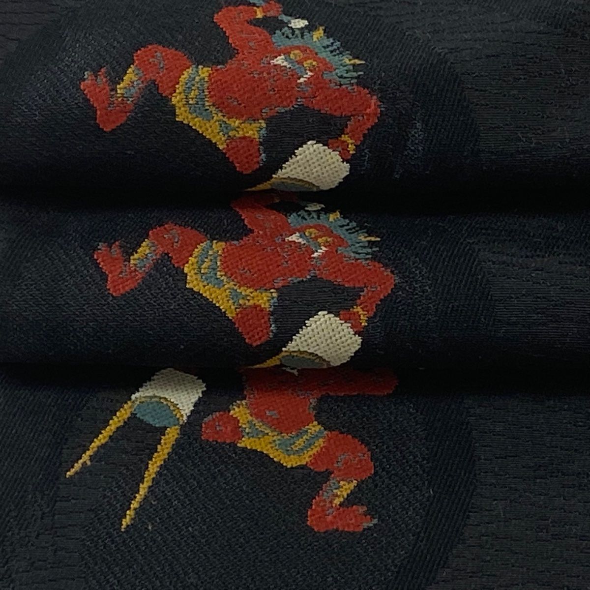 正絹風神雷神名古屋帯 O0770 オールシーズン 美品 逸品 お洒落 風神