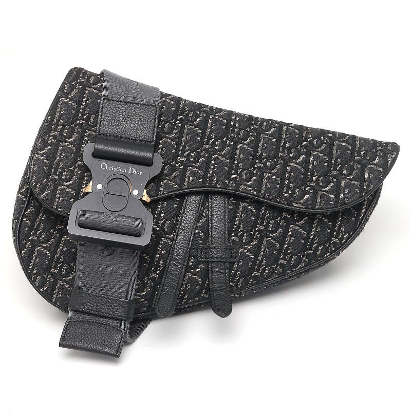ディオール オブリーク サドルバッグ ショルダーバッグ 黒 ブラック