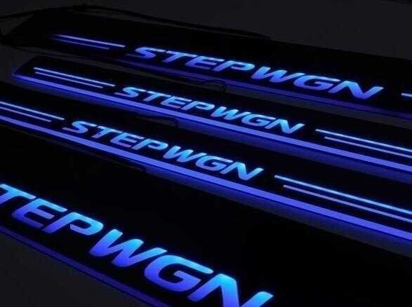 ステップワゴン 現行型 STEPWGN RP系 スカッフプレート LED 青 ブルー シーケンシャル 流れる RP1 RP2 RP3 ４点セット